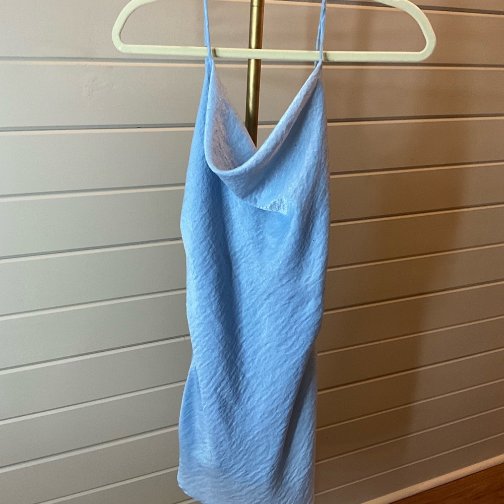 Altar'd State Sky Blue Cowl Neck Dress